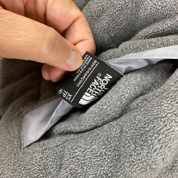 The North Face Boys sz 6 Reversible Hooded Jacket Fall Winter Logo Gray - Picture 8 of 9
